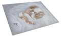 Japanese Chin in an Angels Arms Cutting Board Tempered Glass Kitchen Cutting Surface, Heat Resistant Chopping, Non-Slip Feet, Food Prep & Serving
