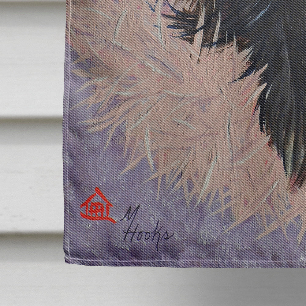 Black Pekingese House Flag 28x40 Porch Sleeve Pole Decorative Outside Yard Banner Artwork Wall Hanging, Polyester