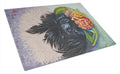 Black Pekingese Cutting Board Tempered Glass Kitchen Cutting Surface, Heat Resistant Chopping, Non-Slip Feet, Food Prep & Serving