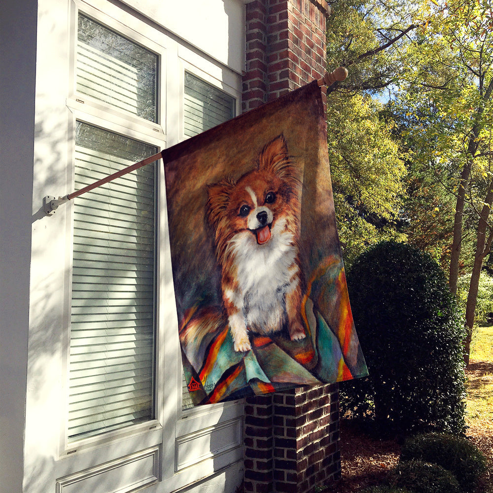 Cecilia Chihuahua Long Hair  House Flag 28x40 Porch Sleeve Pole Decorative Outside Yard Banner Artwork Wall Hanging, Polyester