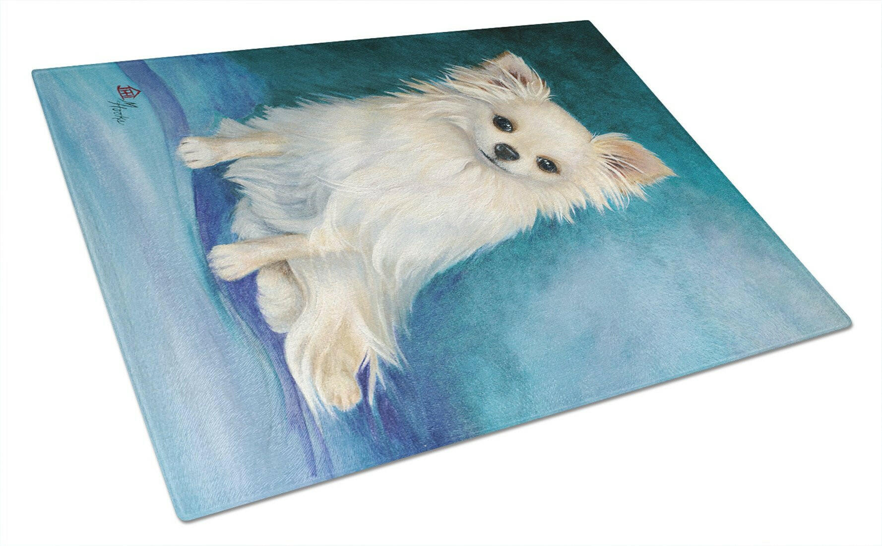 Jazz Chihuahua Long Hair  Cutting Board Tempered Glass Kitchen Cutting Surface, Heat Resistant Chopping, Non-Slip Feet, Food Prep & Serving