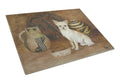 Chihuahua Ancient History Cutting Board Tempered Glass Kitchen Cutting Surface, Heat Resistant Chopping, Non-Slip Feet, Food Prep & Serving