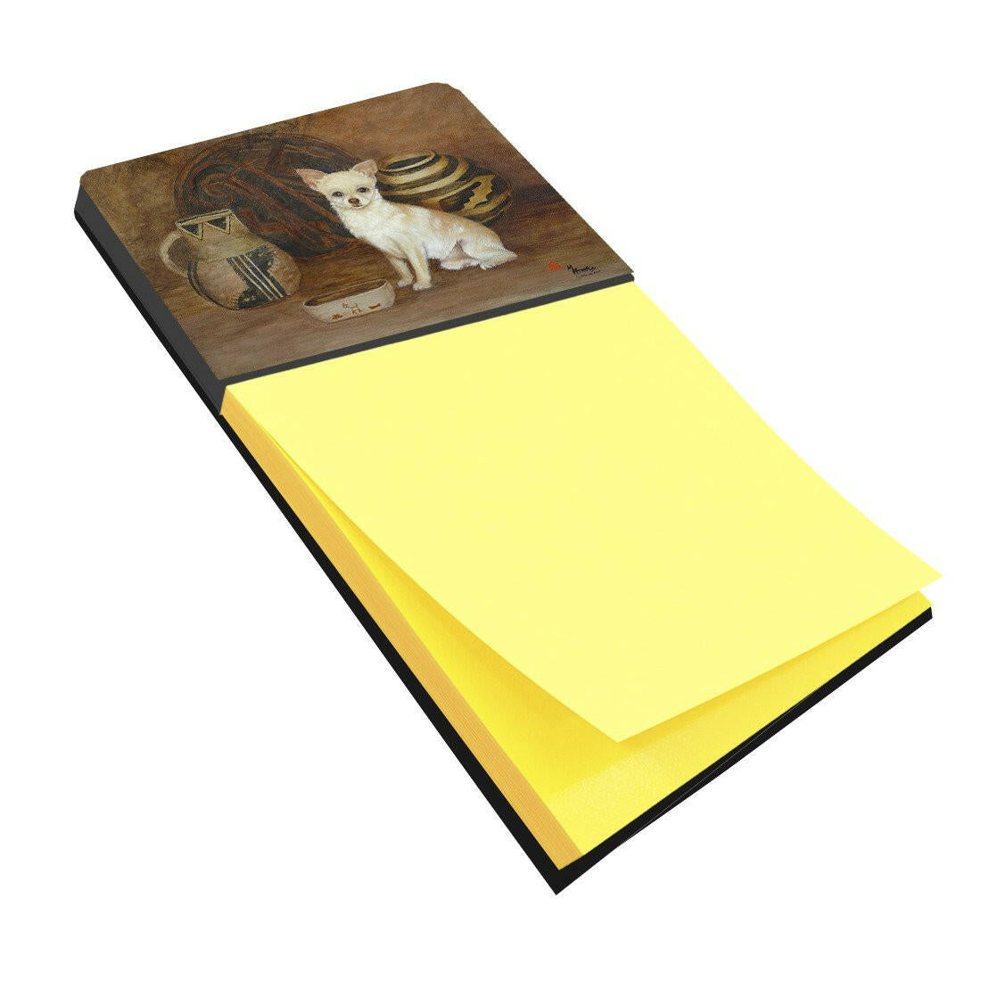 Chihuahua Ancient History Watercolor Sticky Note Holder Refillable Dispenser Desk Accessory 3x3 Pad Gift