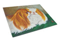 Japanese Chin Best Friends Cutting Board Tempered Glass Kitchen Cutting Surface, Heat Resistant Chopping, Non-Slip Feet, Food Prep & Serving