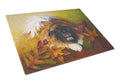 Pekingese Boogie Cutting Board Tempered Glass Kitchen Cutting Surface, Heat Resistant Chopping, Non-Slip Feet, Food Prep & Serving