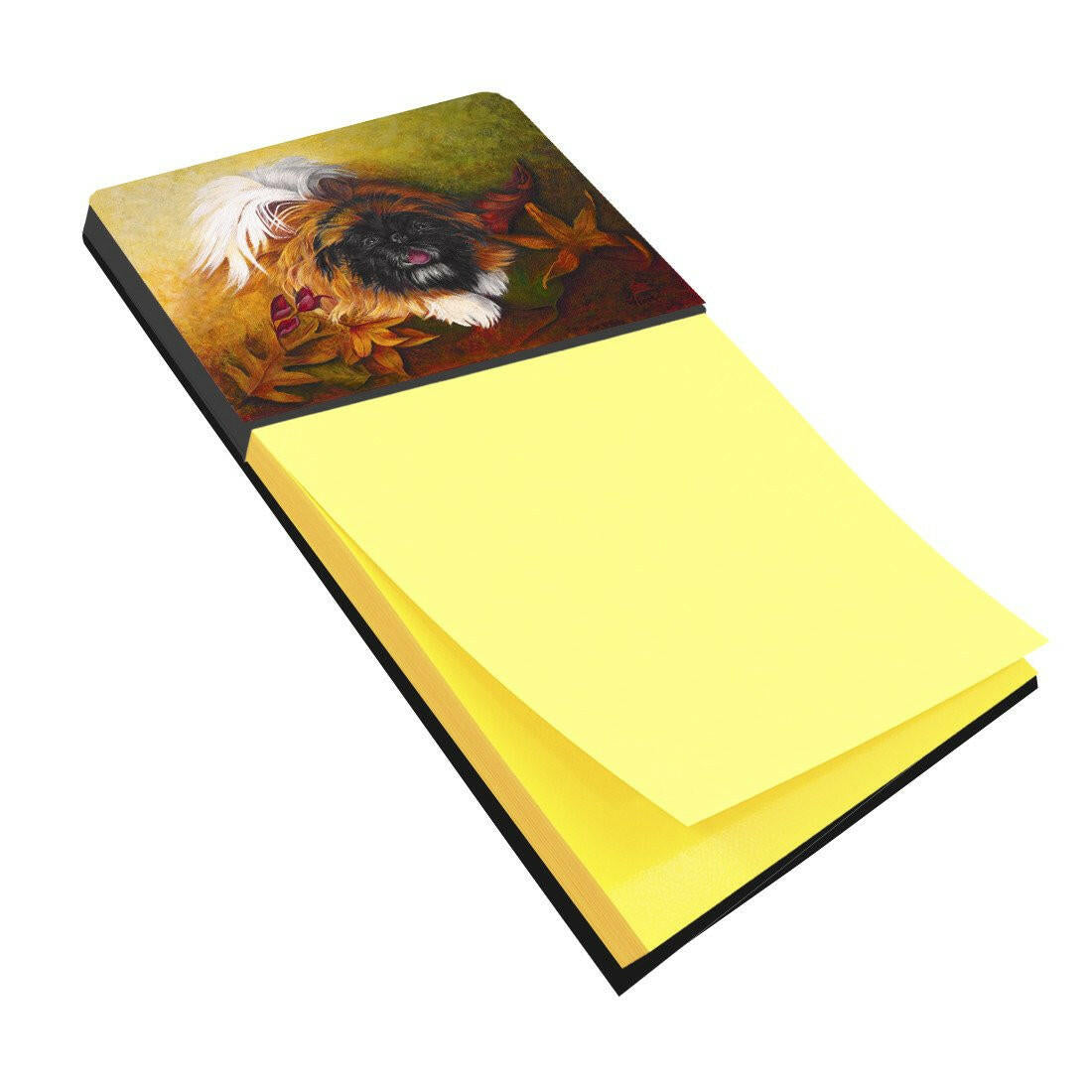 Pekingese Boogie Watercolor Sticky Note Holder Refillable Dispenser Desk Accessory 3x3 Pad Gift
