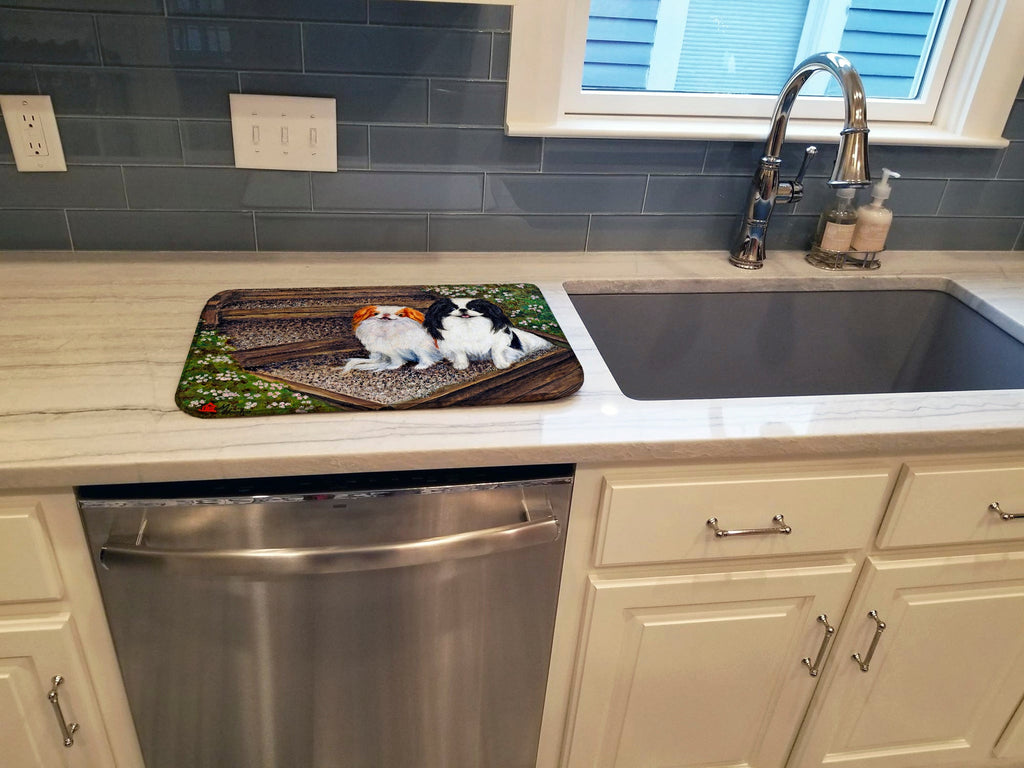 Japanese Chin Daddy's Girls Dish Drying Mat Absorbent Dish Drying Mat Pad for Kitchen Counter Dish Drainer Mat for Countertop, 14 x 21", Multicolor