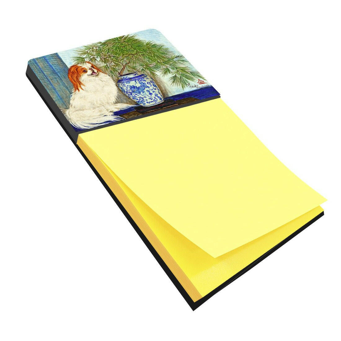 Japanese Chin Ming Vase Watercolor Sticky Note Holder Refillable Dispenser Desk Accessory 3x3 Pad Gift