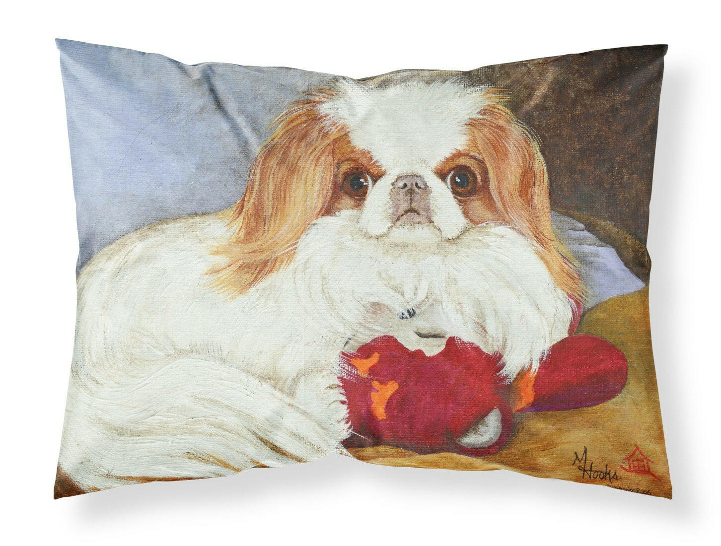 Japanese Chin Pink Gorilla Standard Pillowcase Lightweight Super Soft Easy Care Decorative Artwork Pillowcase, Standard
