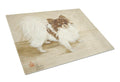 Chihuahua Favorite Flavors Cutting Board Tempered Glass Kitchen Cutting Surface, Heat Resistant Chopping, Non-Slip Feet, Food Prep & Serving