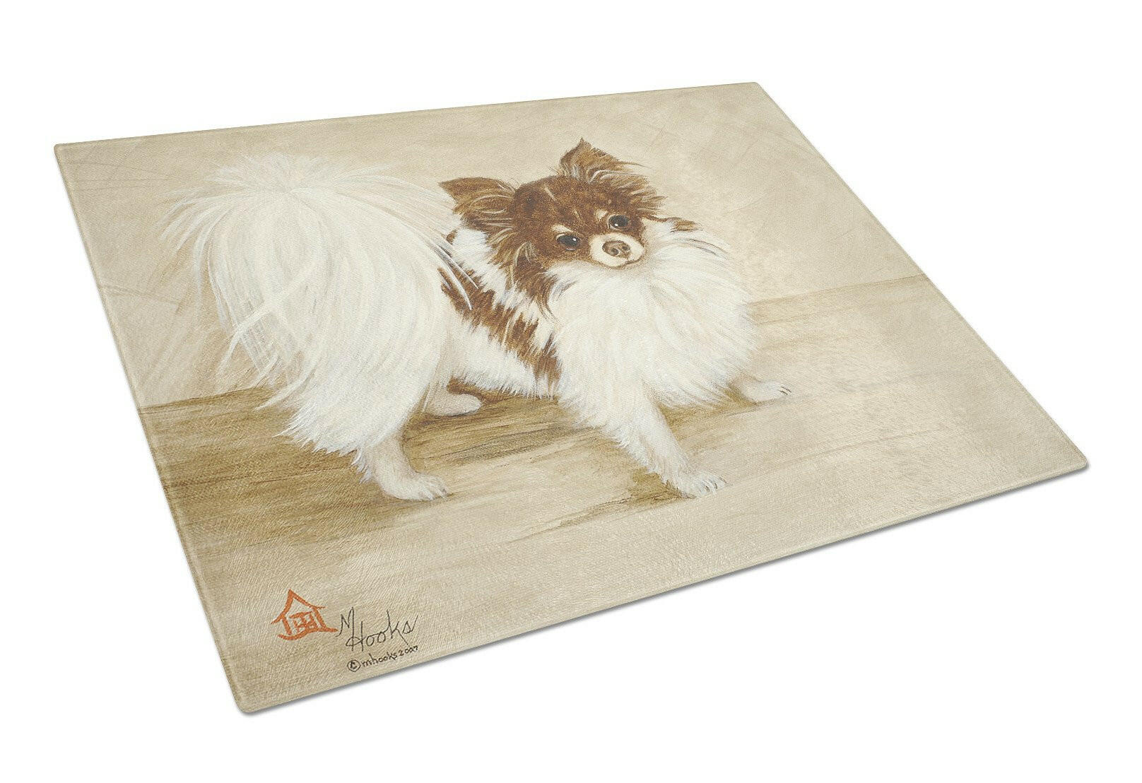 Chihuahua Favorite Flavors Cutting Board Tempered Glass Kitchen Cutting Surface, Heat Resistant Chopping, Non-Slip Feet, Food Prep & Serving