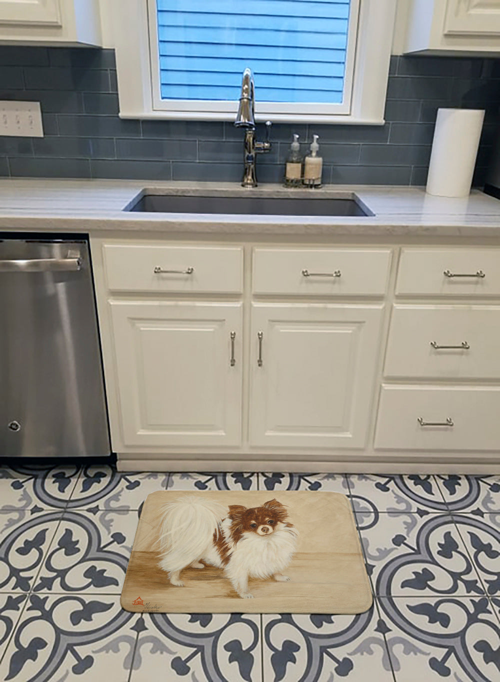 Chihuahua Favorite Flavors Memory Foam Kitchen Mat Machine Washable Anti-Fatigue Cushion Comfort Bath or Kitchen Rug