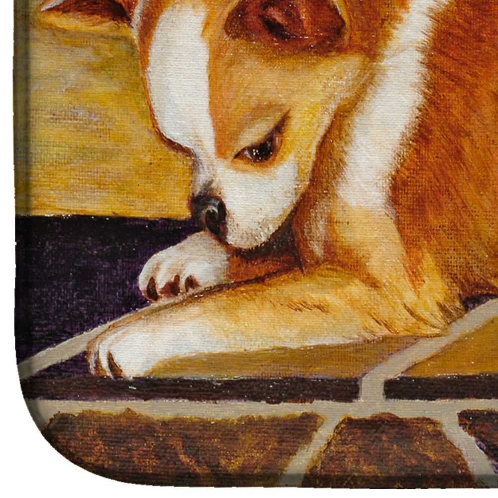 Chihuahua I See Me Dish Drying Mat Absorbent Dish Drying Mat Pad for Kitchen Counter Dish Drainer Mat for Countertop, 14 x 21", Multicolor