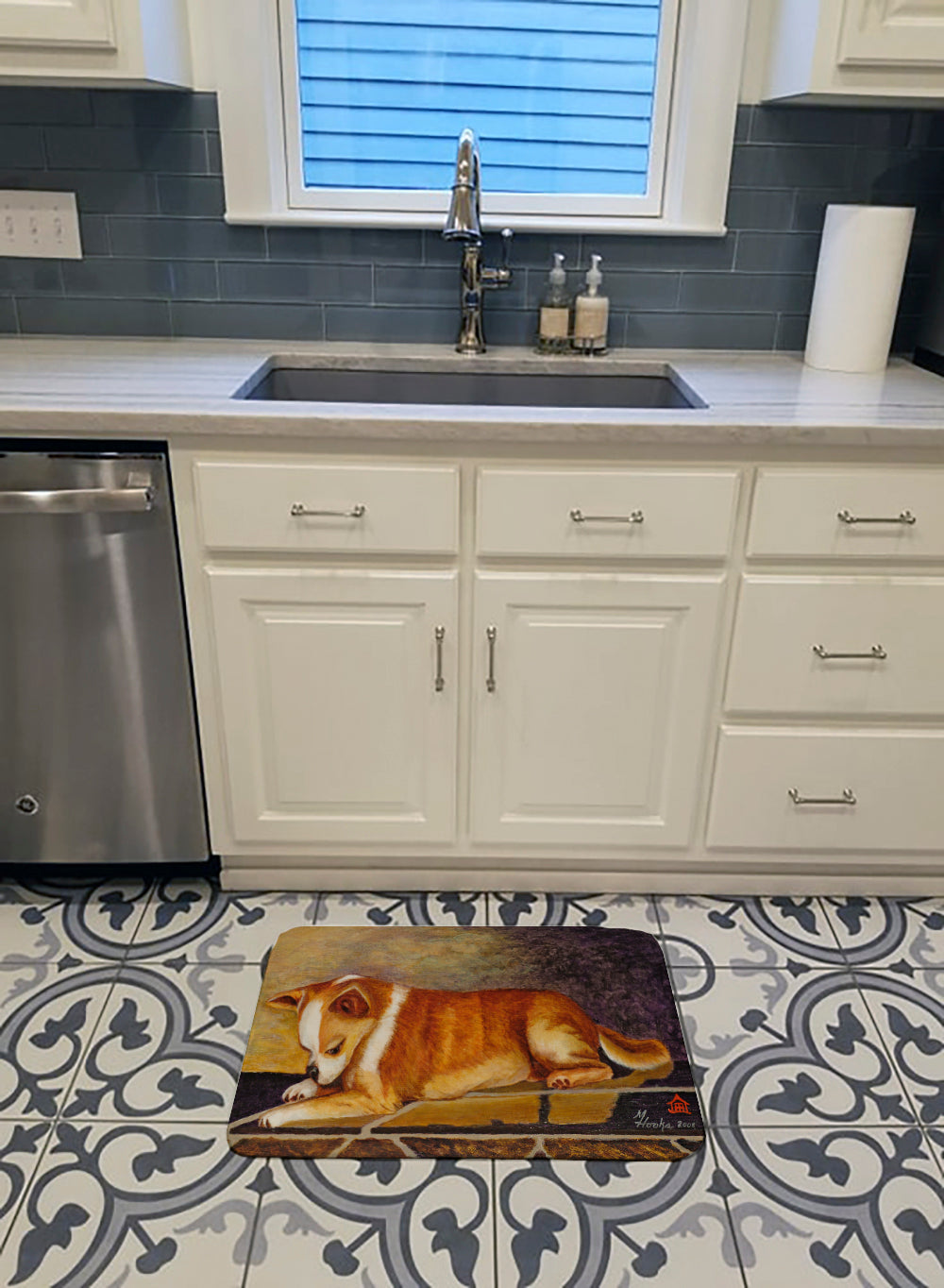 Chihuahua I See Me Memory Foam Kitchen Mat Machine Washable Anti-Fatigue Cushion Comfort Bath or Kitchen Rug