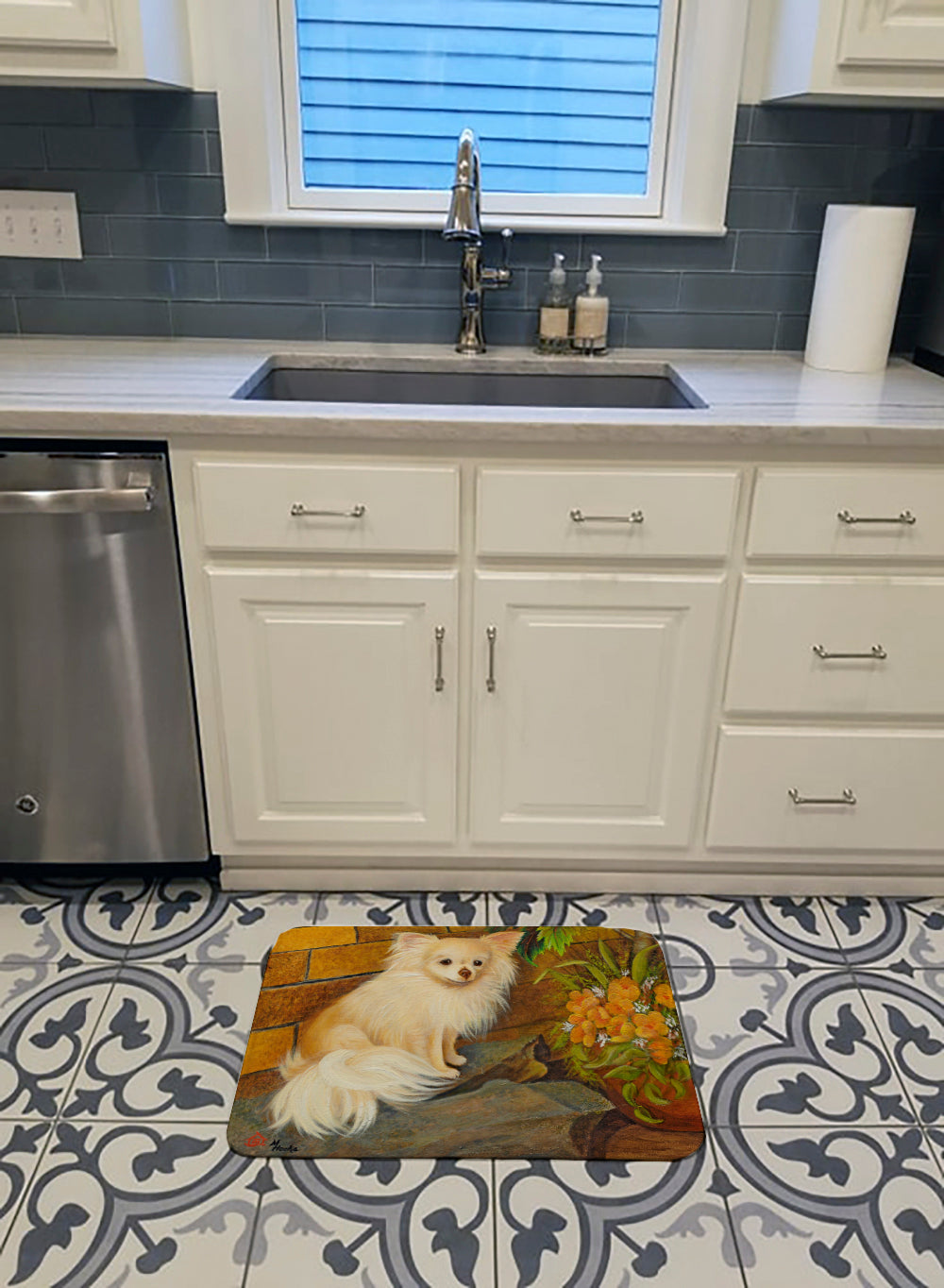 Chihuahua Just Basking Memory Foam Kitchen Mat Machine Washable Anti-Fatigue Cushion Comfort Bath or Kitchen Rug