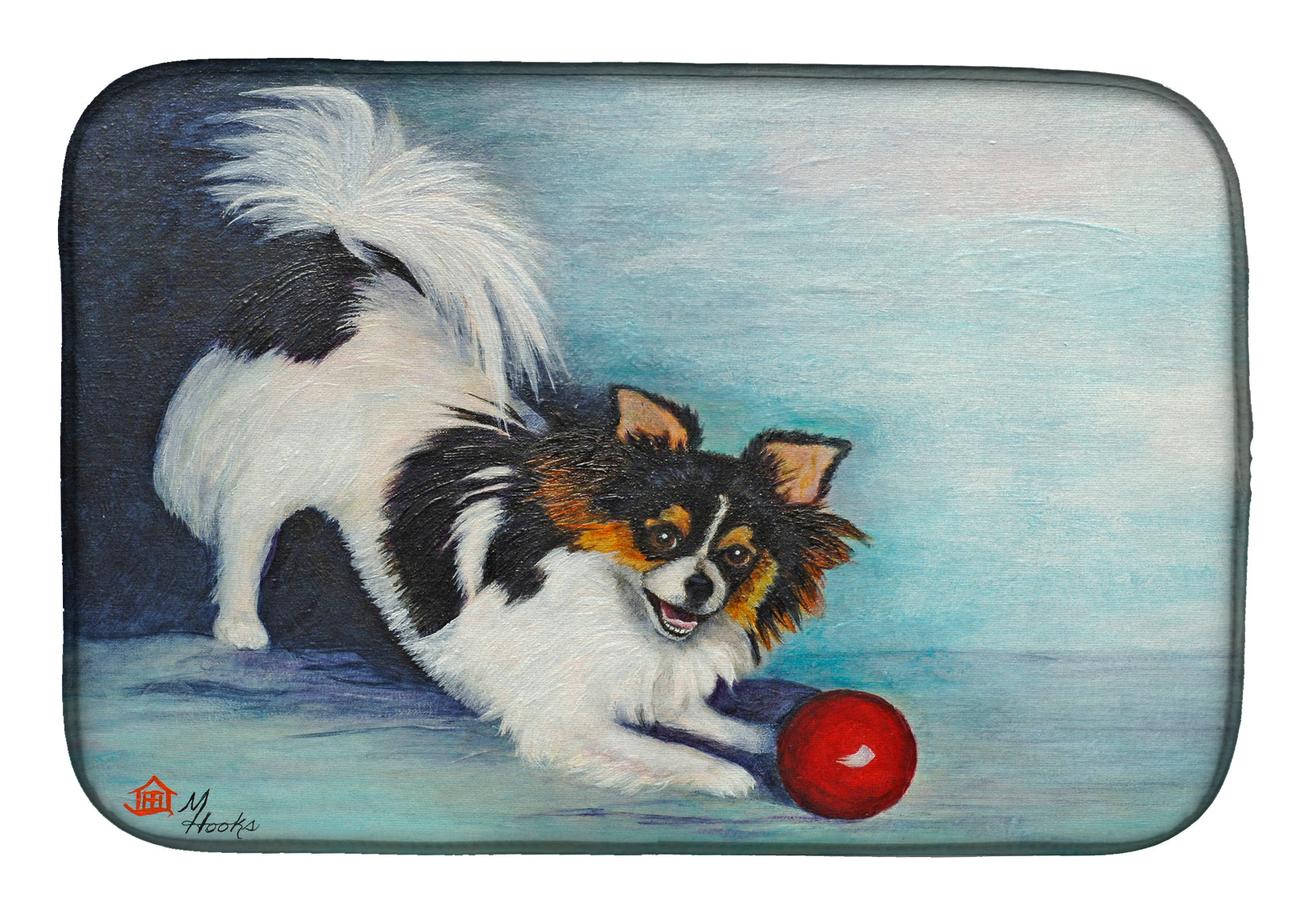 Papillon Play Ball Dish Drying Mat Absorbent Dish Drying Mat Pad for Kitchen Counter Dish Drainer Mat for Countertop, 14 x 21", Multicolor