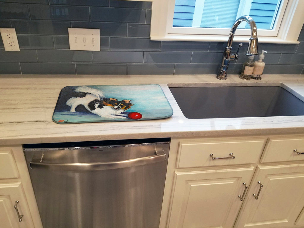 Papillon Play Ball Dish Drying Mat Absorbent Dish Drying Mat Pad for Kitchen Counter Dish Drainer Mat for Countertop, 14 x 21", Multicolor