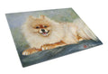 Pomeranian Full Body Cutting Board Tempered Glass Kitchen Cutting Surface, Heat Resistant Chopping, Non-Slip Feet, Food Prep & Serving