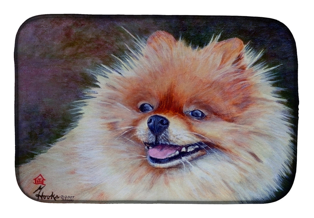 Pomeranian Head Dish Drying Mat Absorbent Dish Drying Mat Pad for Kitchen Counter Dish Drainer Mat for Countertop, 14 x 21", Multicolor