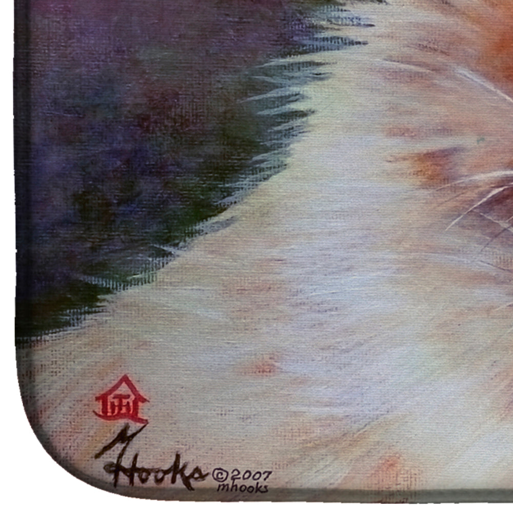 Pomeranian Head Dish Drying Mat Absorbent Dish Drying Mat Pad for Kitchen Counter Dish Drainer Mat for Countertop, 14 x 21", Multicolor