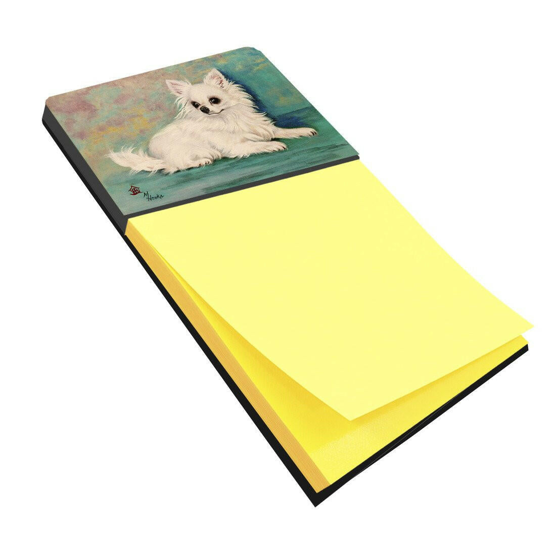 Chihuahua Queen Mother Watercolor Sticky Note Holder Refillable Dispenser Desk Accessory 3x3 Pad Gift
