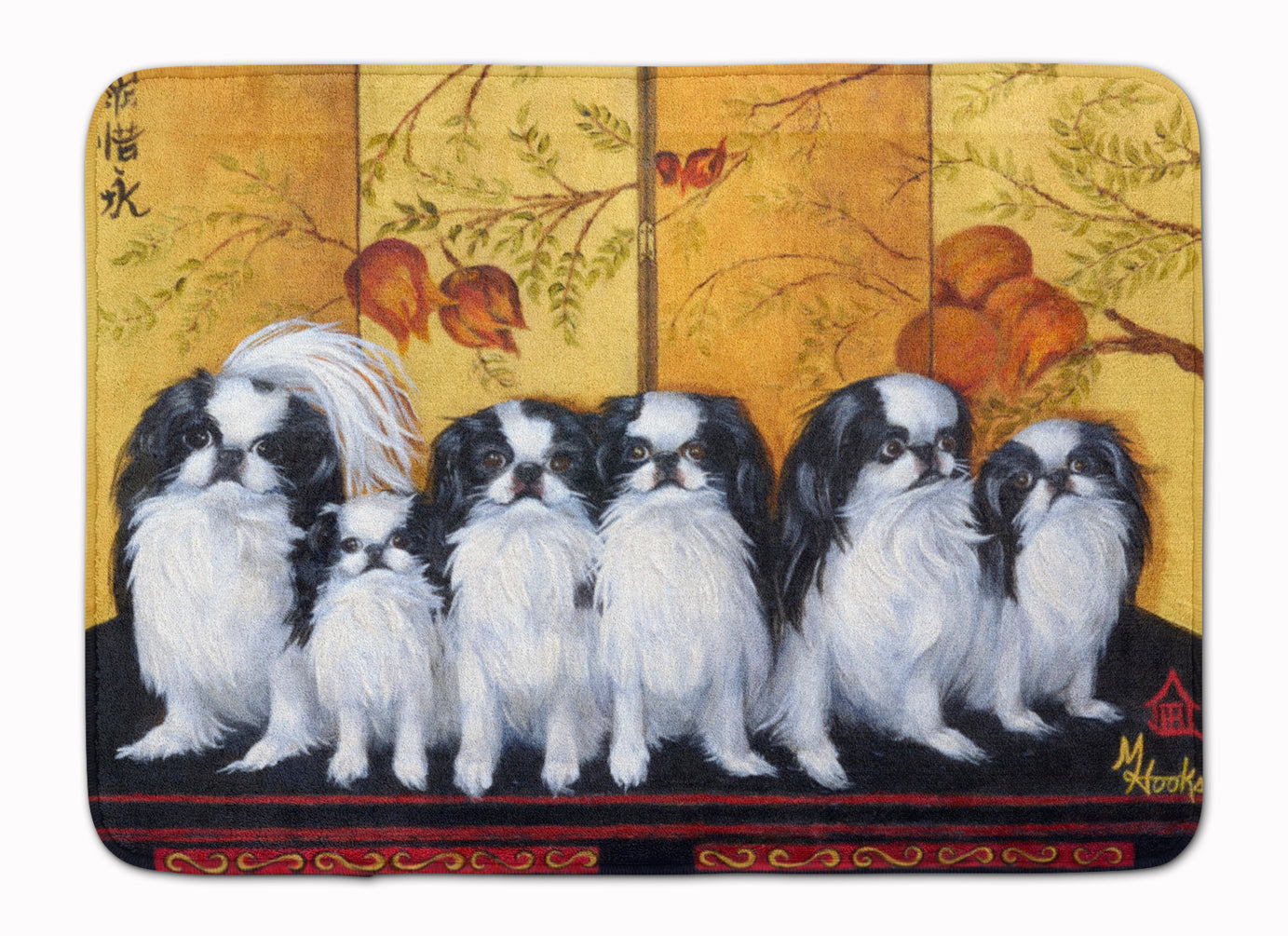 Japanese Chin Tea House Memory Foam Kitchen Mat Machine Washable Anti-Fatigue Cushion Comfort Bath or Kitchen Rug