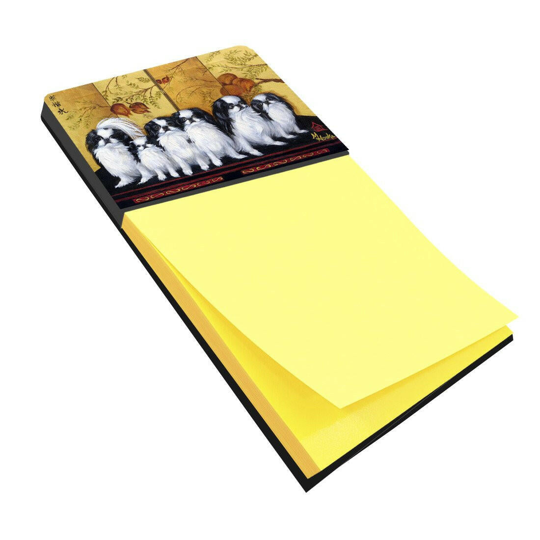 Japanese Chin Tea House Watercolor Sticky Note Holder Refillable Dispenser Desk Accessory 3x3 Pad Gift