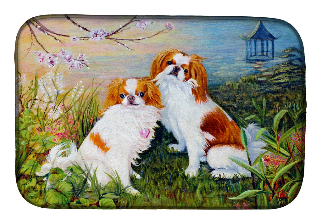 Japanese Chin Wasabi and Ginger Dish Drying Mat Absorbent Dish Drying Mat Pad for Kitchen Counter Dish Drainer Mat for Countertop, 14 x 21", Multicolor