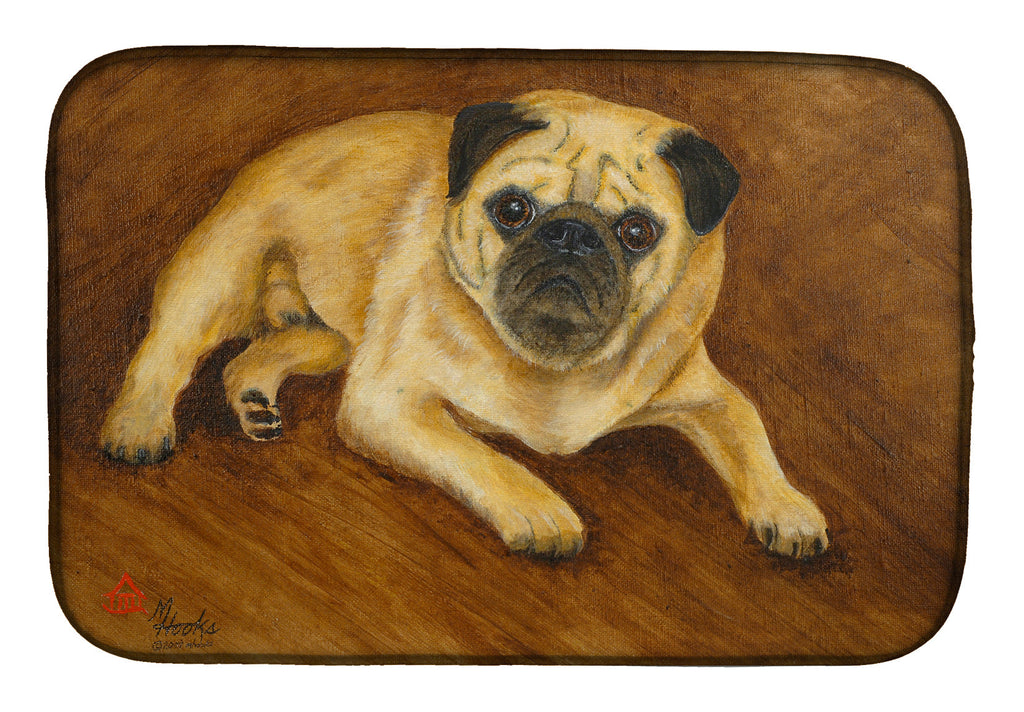 Fawn Pug Roscoe Dish Drying Mat Absorbent Dish Drying Mat Pad for Kitchen Counter Dish Drainer Mat for Countertop, 14 x 21", Multicolor
