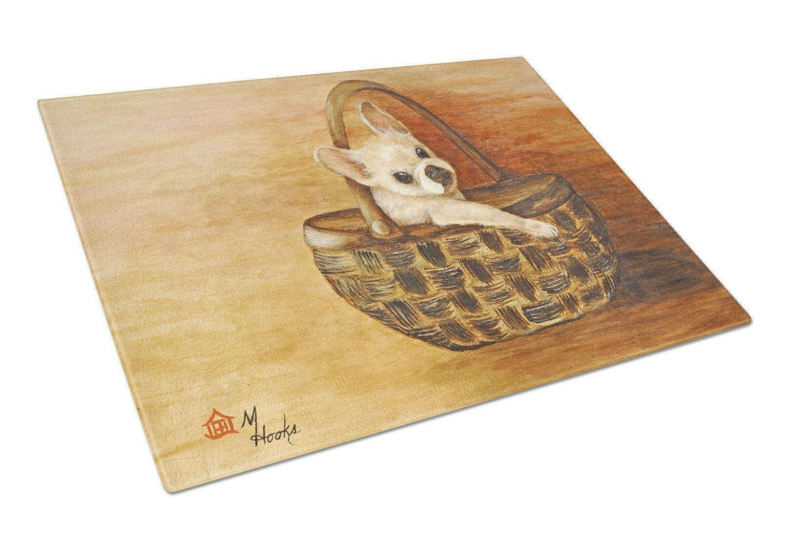 Chihuahua Take me TOO Cutting Board Tempered Glass Kitchen Cutting Surface, Heat Resistant Chopping, Non-Slip Feet, Food Prep & Serving