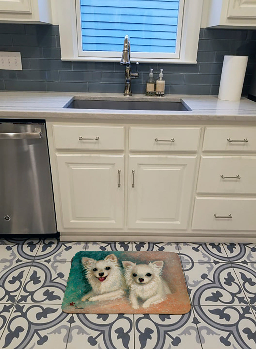 Chihuahua The Siblings Memory Foam Kitchen Mat Machine Washable Anti-Fatigue Cushion Comfort Bath or Kitchen Rug