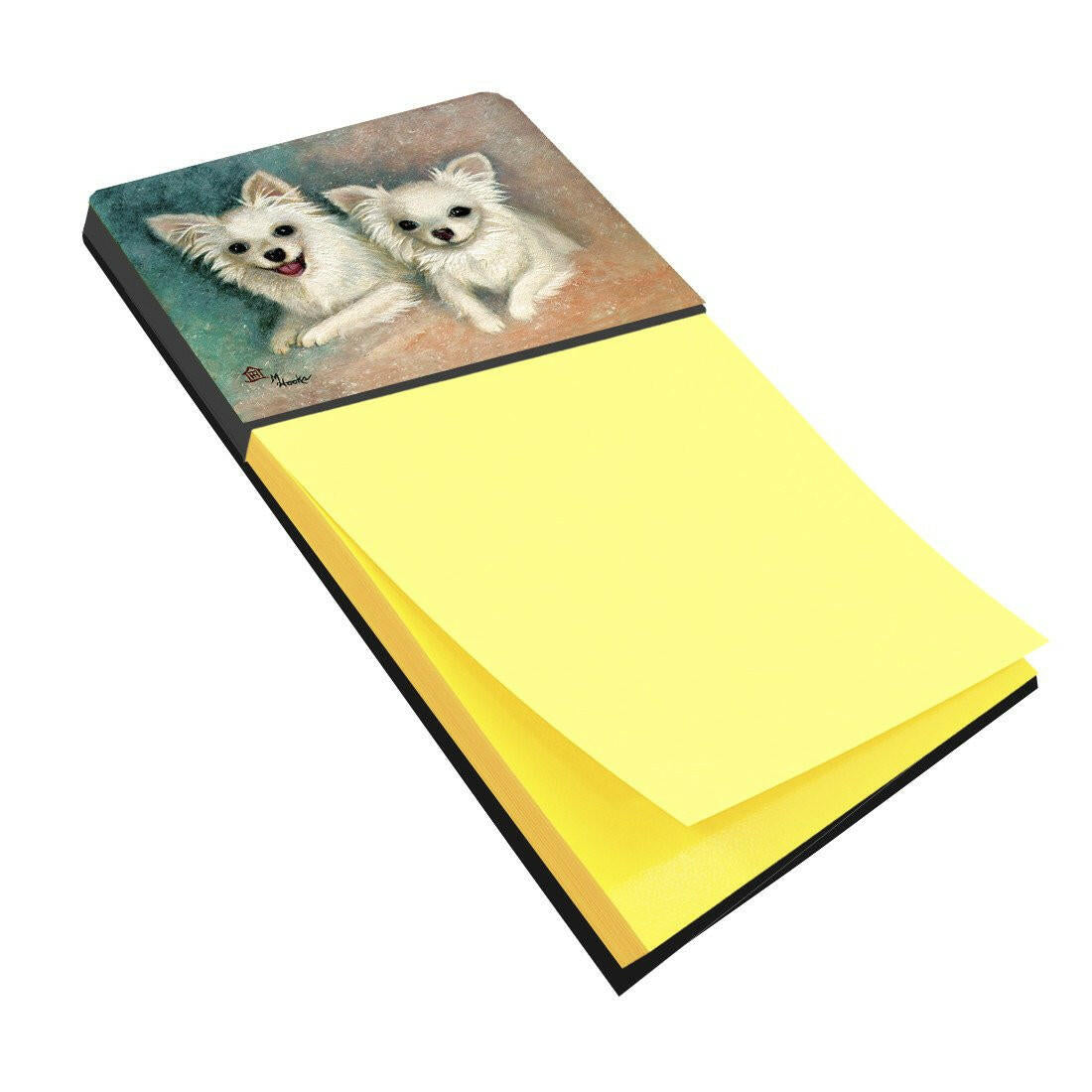 Chihuahua The Siblings Watercolor Sticky Note Holder Refillable Dispenser Desk Accessory 3x3 Pad Gift