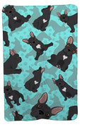 Black French Bulldog Soft Travel Blanket with Bag Airplane Blanket, Indoor Outdoor Camping Blanket for Traveling, Picnics, Beach Trips, Concerts