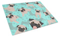 Fawn Pug Cutting Board Tempered Glass Kitchen Cutting Surface, Heat Resistant Chopping, Non-Slip Feet, Food Prep & Serving