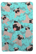 Fawn Pug Soft Travel Blanket with Bag Airplane Blanket, Indoor Outdoor Camping Blanket for Traveling, Picnics, Beach Trips, Concerts