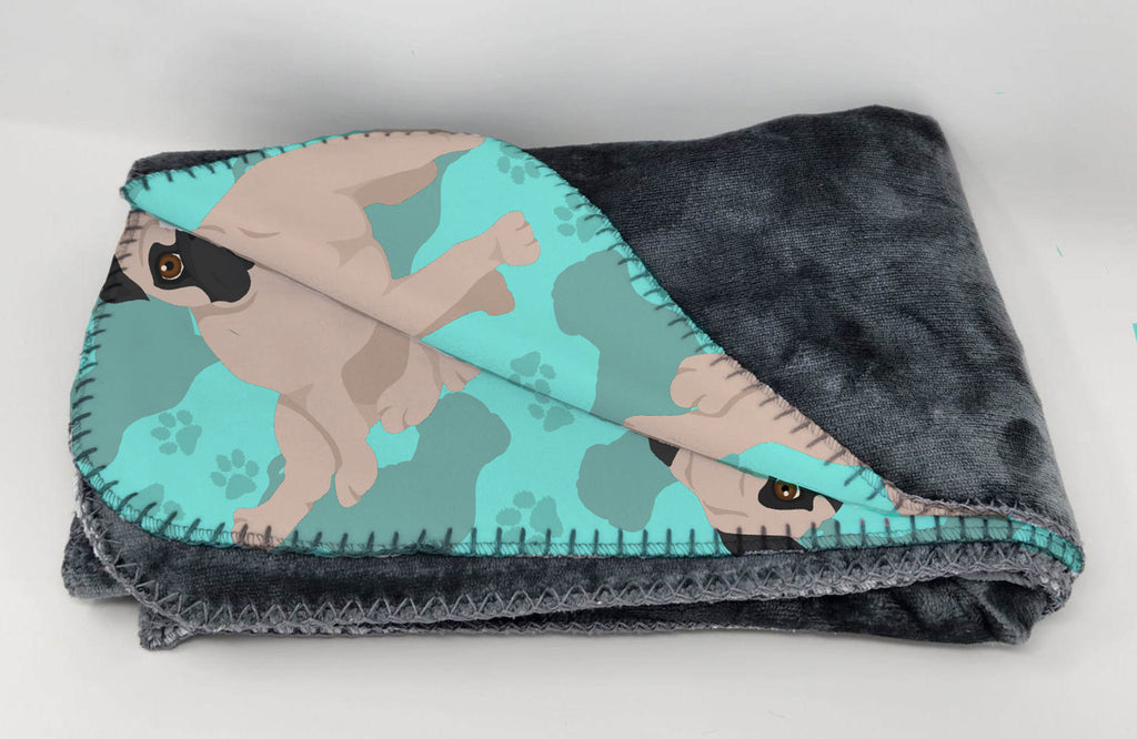 Fawn Pug Soft Travel Blanket with Bag Airplane Blanket, Indoor Outdoor Camping Blanket for Traveling, Picnics, Beach Trips, Concerts