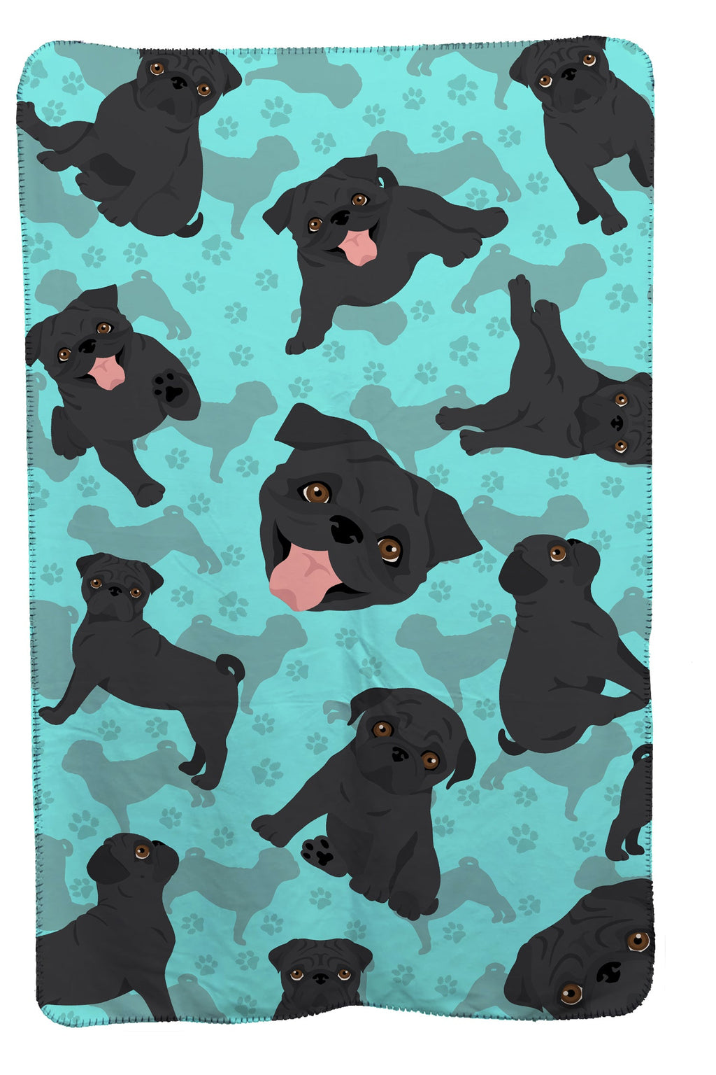 Black Pug Soft Travel Blanket with Bag Airplane Blanket, Indoor Outdoor Camping Blanket for Traveling, Picnics, Beach Trips, Concerts