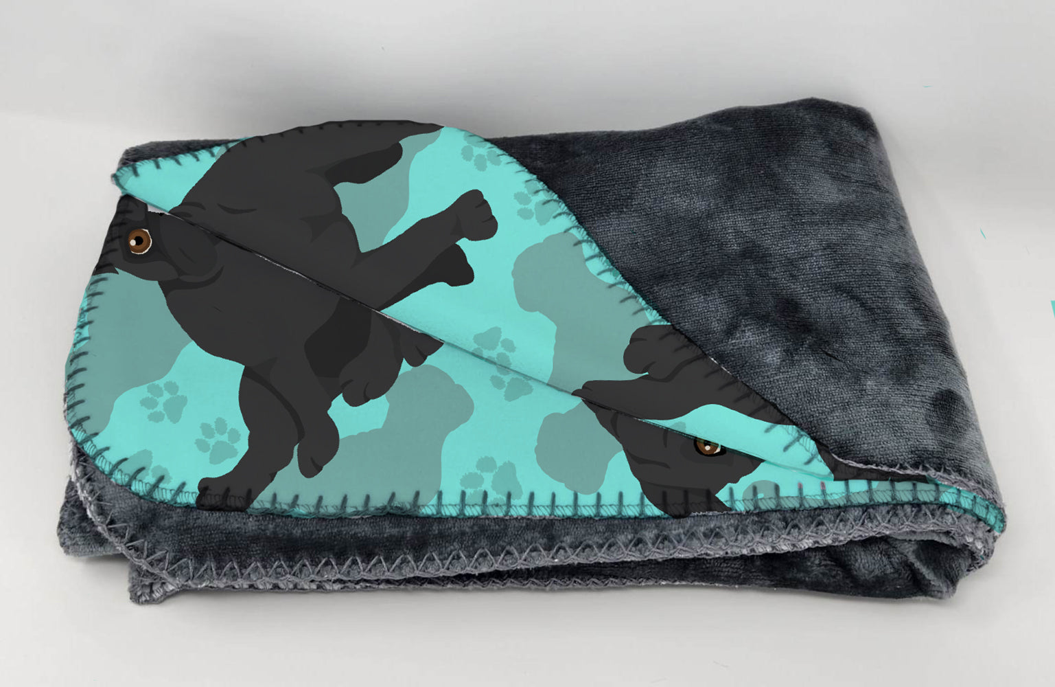 Black Pug Soft Travel Blanket with Bag Airplane Blanket, Indoor Outdoor Camping Blanket for Traveling, Picnics, Beach Trips, Concerts