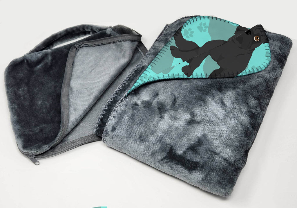 Black Pug Soft Travel Blanket with Bag Airplane Blanket, Indoor Outdoor Camping Blanket for Traveling, Picnics, Beach Trips, Concerts