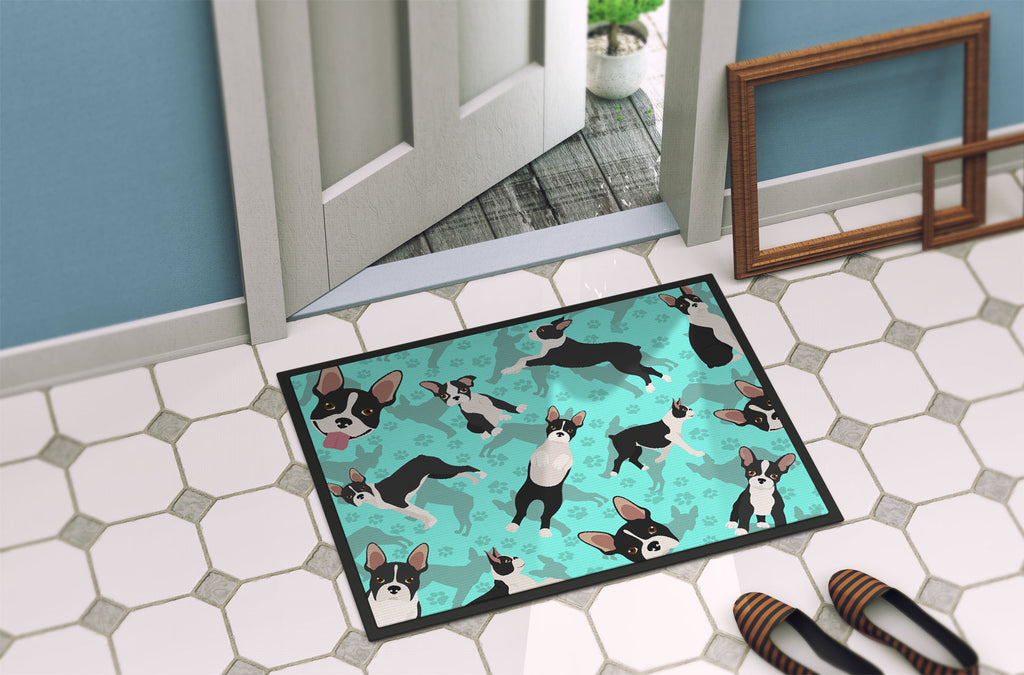 Boston Terrier Doormat Indoor Outdoor 24H X 36W Front Door Mat Rugs for Entryway, Non Slip Washable Low Pile,