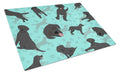 Black Labrador Retriever Cutting Board Tempered Glass Kitchen Cutting Surface, Heat Resistant Chopping, Non-Slip Feet, Food Prep & Serving
