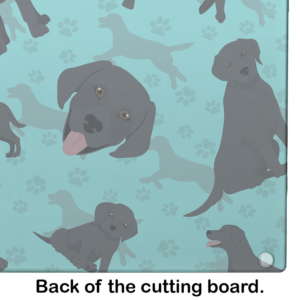 Black Labrador Retriever Cutting Board Tempered Glass Kitchen Cutting Surface, Heat Resistant Chopping, Non-Slip Feet, Food Prep & Serving