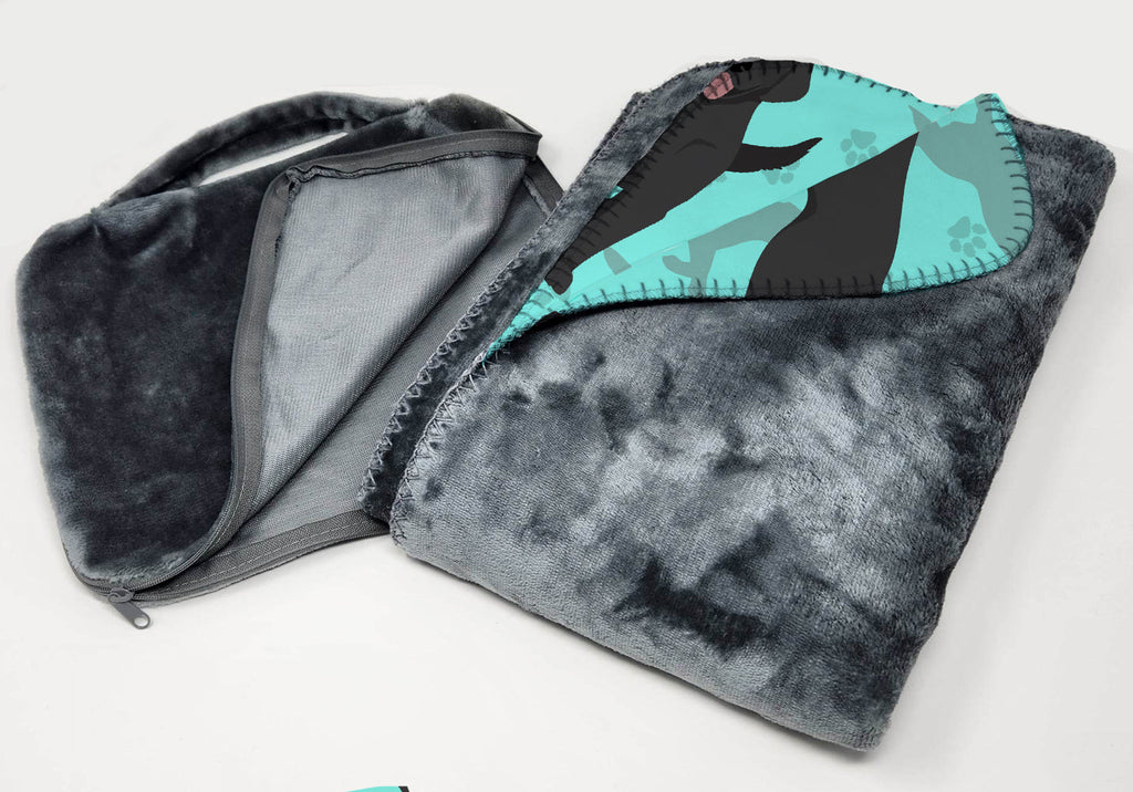 Black Labrador Retriever Soft Travel Blanket with Bag Airplane Blanket, Indoor Outdoor Camping Blanket for Traveling, Picnics, Beach Trips, Concerts