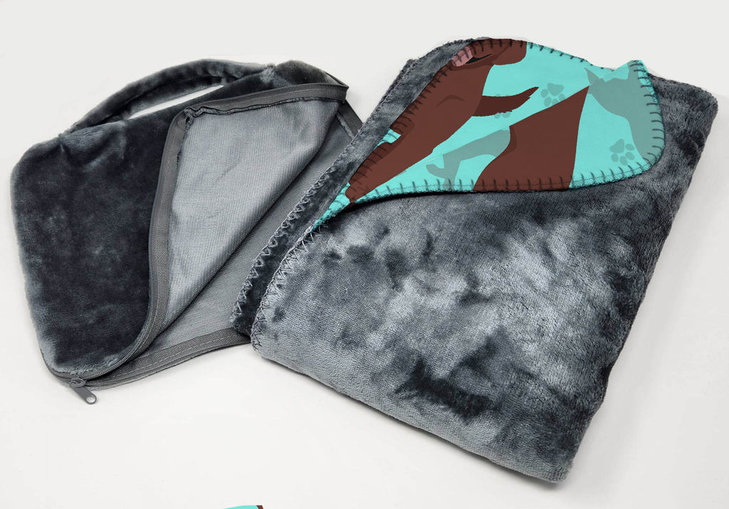 Chocolate Labrador Retriever Soft Travel Blanket with Bag Airplane Blanket, Indoor Outdoor Camping Blanket for Traveling, Picnics, Beach Trips, Concerts