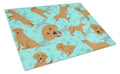 Red Fox Labrador Retriever Cutting Board Tempered Glass Kitchen Cutting Surface, Heat Resistant Chopping, Non-Slip Feet, Food Prep & Serving