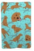 Red Fox Labrador Retriever Soft Travel Blanket with Bag Airplane Blanket, Indoor Outdoor Camping Blanket for Traveling, Picnics, Beach Trips, Concerts