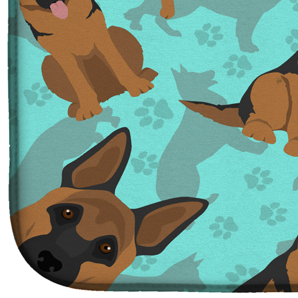 German Shepherd Dish Drying Mat Absorbent Dish Drying Mat Pad for Kitchen Counter Dish Drainer Mat for Countertop, 14 x 21", Multicolor