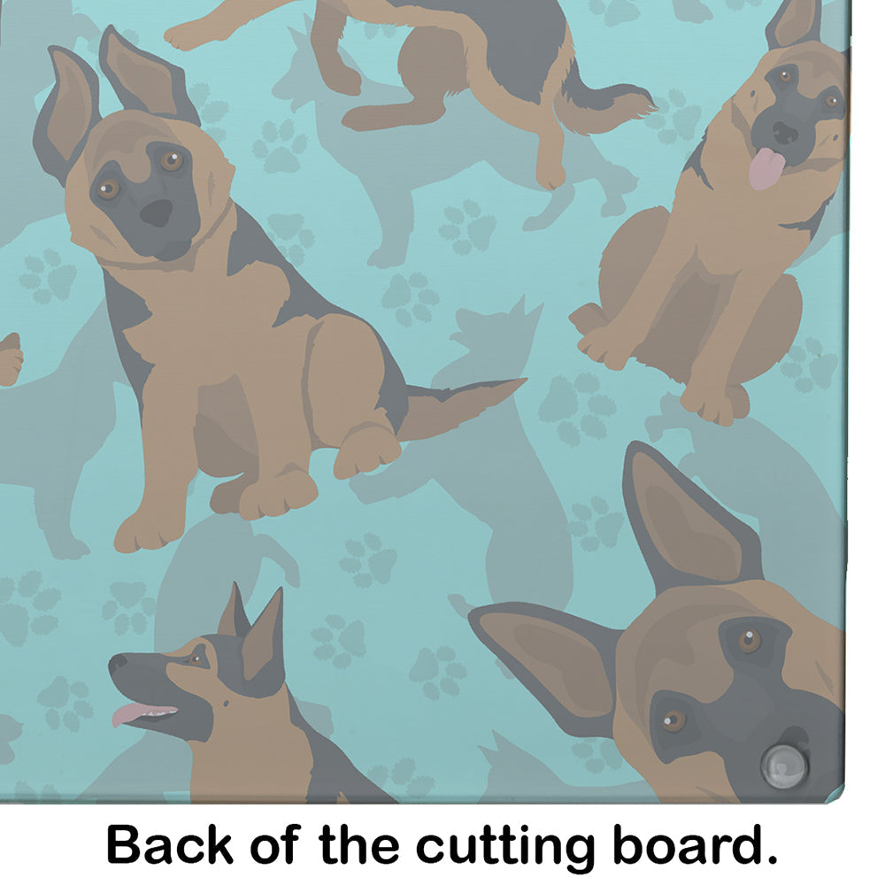 German Shepherd Cutting Board Tempered Glass Kitchen Cutting Surface, Heat Resistant Chopping, Non-Slip Feet, Food Prep & Serving