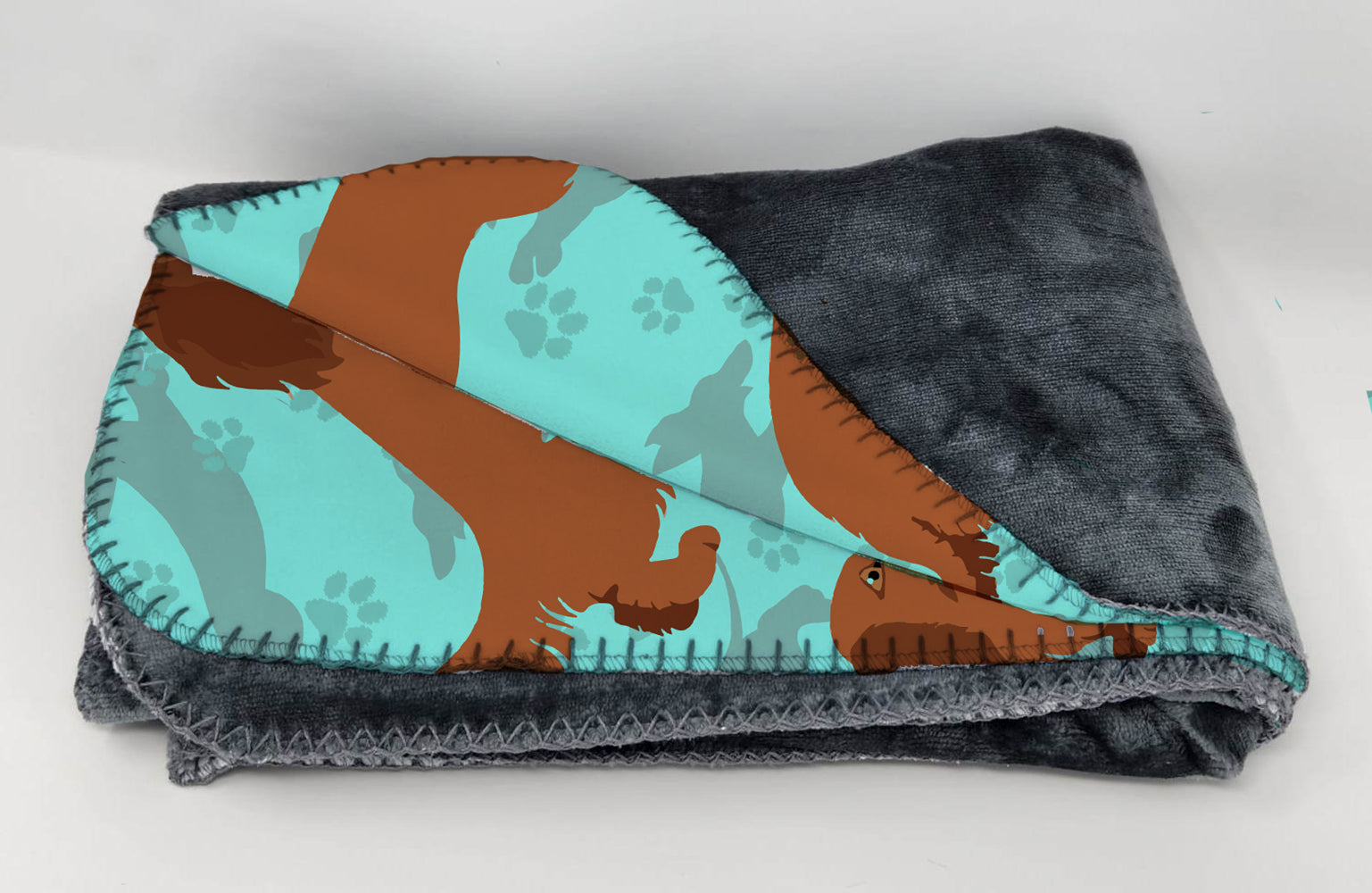 Longhaired Red Dachshund Soft Travel Blanket with Bag Airplane Blanket, Indoor Outdoor Camping Blanket for Traveling, Picnics, Beach Trips, Concerts