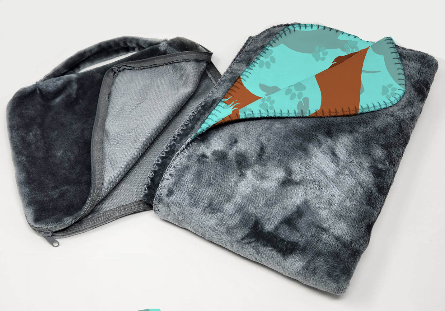 Longhaired Red Dachshund Soft Travel Blanket with Bag Airplane Blanket, Indoor Outdoor Camping Blanket for Traveling, Picnics, Beach Trips, Concerts